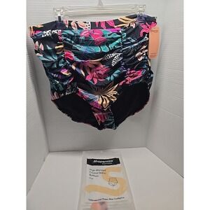 Shapermint Essentials High-Waisted Control Bikini Bottom Size 4XL Tropical Print